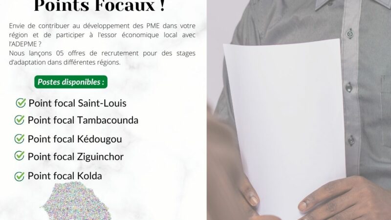 L’Adepme recrute des points focaux